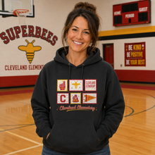 Load image into Gallery viewer, Cleveland Elementary Superbees Spirit Stamp Collage