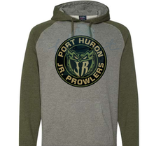 Load image into Gallery viewer, Color Block Raglan Hoodie with Print