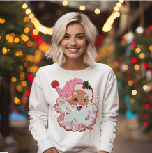 Load image into Gallery viewer, Pink Santa Chenille Patch Shirt