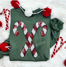 Load image into Gallery viewer, Candy Canes Sequins Patch Shirt