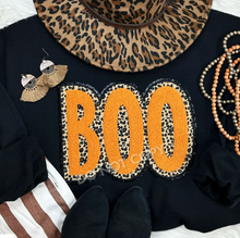 Load image into Gallery viewer, Orange Leopard Boo Chenille Patch Shirt