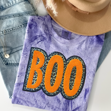 Load image into Gallery viewer, Orange Leopard Boo Chenille Patch Shirt