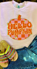 Load image into Gallery viewer, Hello Pumpkin Plaid Chenille Patch Shirt
