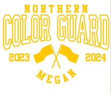 Load image into Gallery viewer, Personalized Name and Year Color Guard Customizable Shirt