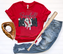 Load image into Gallery viewer, Baseball Mom Faux Sequin Glitter Embroidery Smiley Drip