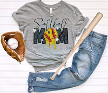Load image into Gallery viewer, Softball Mom Faux Sequin Glitter Embroidery Smiley Drip
