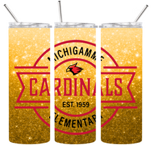 Load image into Gallery viewer, Michigamme Elementary Tumbler Glitter Look Gold