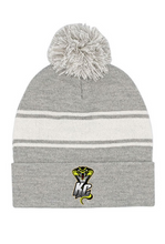 Load image into Gallery viewer, Kimball Cobras Baseball Striped Pom Cuff Beanie with logo patch