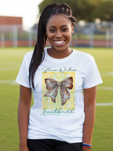 Load image into Gallery viewer, Stacked Blue Water Ducks Football Coquette Bow