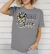 Load image into Gallery viewer, PHN Huskies Faux Glitter Dots Cheer T-shirt