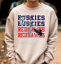 Load image into Gallery viewer, Stacked Huskies Redhawks