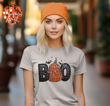 Load image into Gallery viewer, BOO Pumpkin Faux Sparkle Sequin Shirt