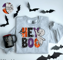 Load image into Gallery viewer, Hey BOO Faux Sparkle and Sequin Shirt