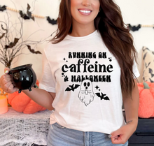Load image into Gallery viewer, Running On Caffeine and Halloween Shirt
