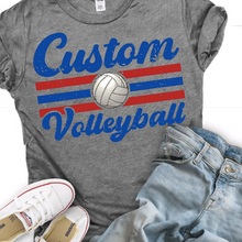 Load image into Gallery viewer, Retro Striped Volleyball Customizable Shirt