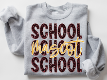 Load image into Gallery viewer, Faux Glitter Stacked School Mascot Customizable Shirt