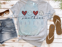 Load image into Gallery viewer, Hearts and Volleyball Customizable Shirt