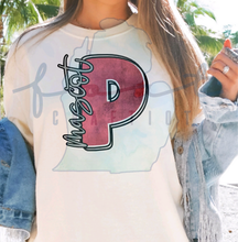 Load image into Gallery viewer, Watercolor Initial Mascot Customizable Shirt