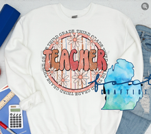 Load image into Gallery viewer, Retro Circle Teacher Grade Levels Customizable Shirt
