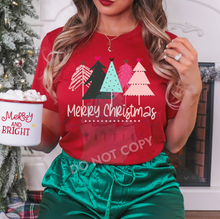 Load image into Gallery viewer, Funky Trees Pink Merry Christmas