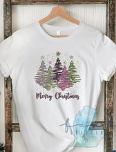 Load image into Gallery viewer, Merry Christmas Squiggle Pink Green Trees