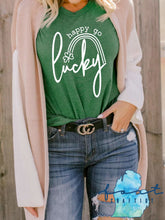 Load image into Gallery viewer, White Happy Go Lucky Rainbow St. Patrick's Day Shirt
