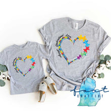 Load image into Gallery viewer, Autism Accept Understand Love Heart Shirt