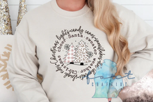 Load image into Gallery viewer, Beige Circle Trees Christmas Lights Sweater Weather