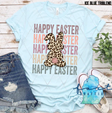 Load image into Gallery viewer, Leopard Bunny Stacked Happy Easter Shirt