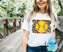 Load image into Gallery viewer, Leopard Distressed Softball Shirt (Personalization Available)