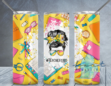 Load image into Gallery viewer, Teacher Life Messy Bun Tumbler