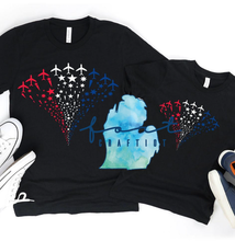 Load image into Gallery viewer, Red White And Blue Plane Flag Contrail