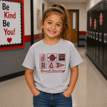 Load image into Gallery viewer, Roosevelt Elementary Little Red Hawks Spirit Stamp Collage
