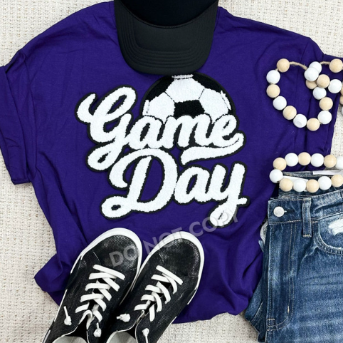 Game Day Soccer Chenille Patch Shirt