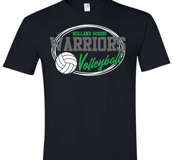 Swirl Oval Mascot Volleyball Customizable Shirt