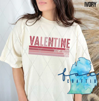 Valentine Striped Love Hugs & Kisses Cupid XOXO