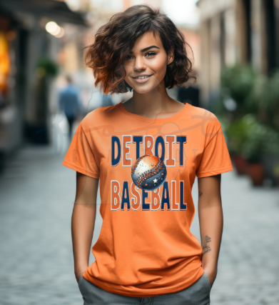 Detroit Baseball Orange Navy Ball