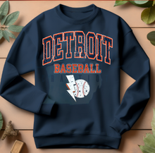 Load image into Gallery viewer, Detroit Baseball Lightning Bolt With Sleeve Print
