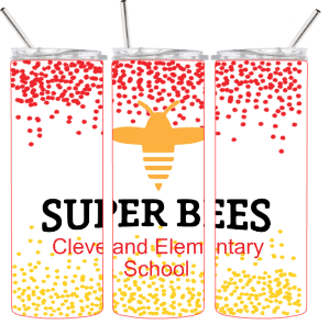 Cleveland Elementary Tumbler Red/Gold Dots