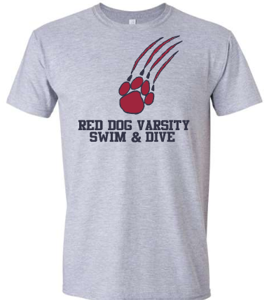 Red Dog Swim & Dive Shirt Full Front Logo