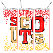 Load image into Gallery viewer, Indian Woods Elementary Tumbler Red/Gold Dots
