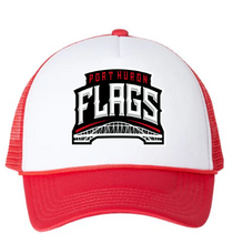 Load image into Gallery viewer, Port Huron Flags Foam Trucker Hat with Logo
