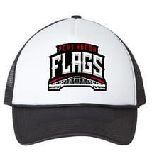 Load image into Gallery viewer, Port Huron Flags Foam Trucker Hat with Logo

