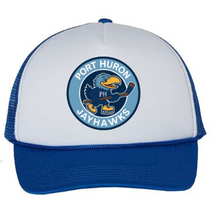 Load image into Gallery viewer, Port Huron Jayhawks Foam Trucker Hat with Logo
