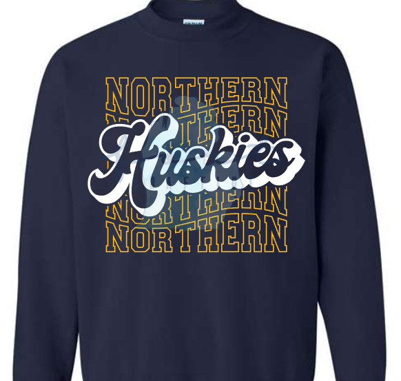 Northern Huskies Stacked Retro