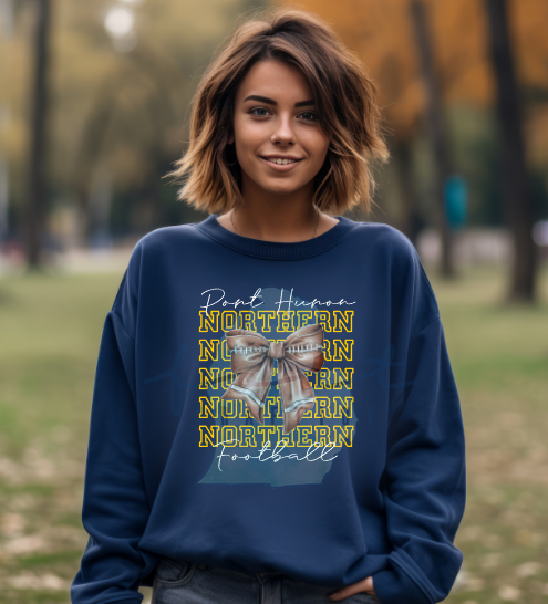 Stacked Port Huron Northern Football Coquette Bow