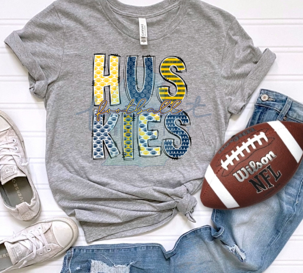 Blue and Maize Alpha Huskies Football