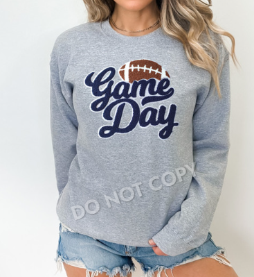 Navy Game Day Chenille Football Patch