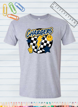Chargers Checkered Smiley Bolt