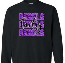 Load image into Gallery viewer, Lady Rebels Faux Glitter Stacked Rebels
